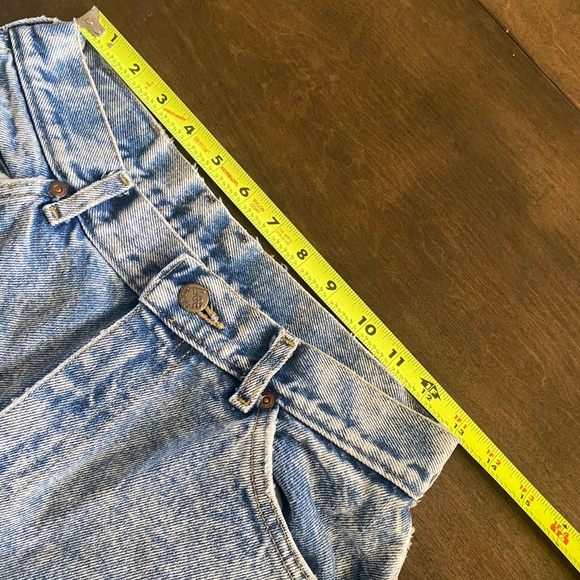 Vintage 90's Lee Denim Jeans Acid Wash Blue Made in USA High Rise Tapered Leg - Picture 4 of 9